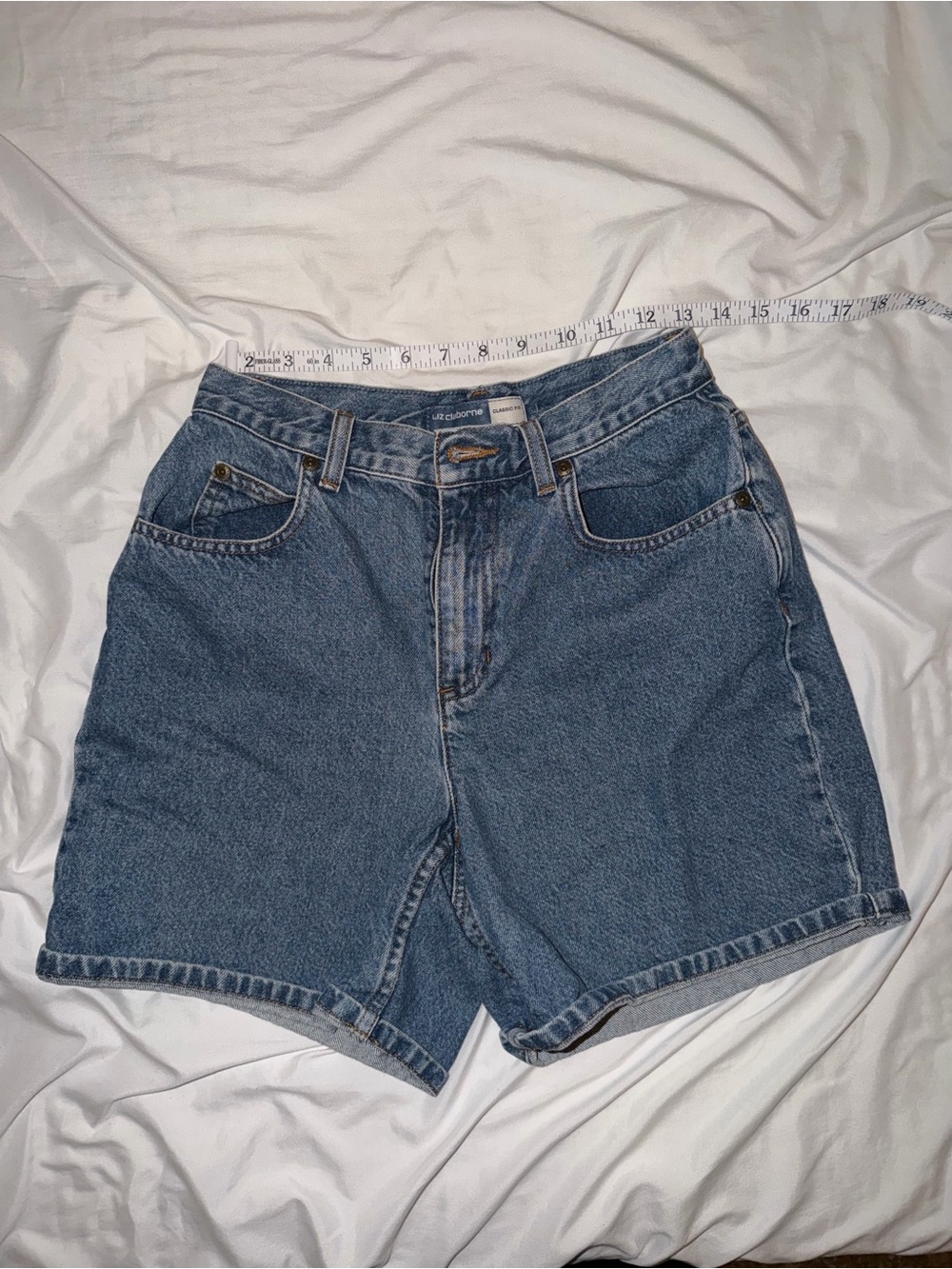 Liz Claiborne Mid-Length Denim Shorts - Medium Blue